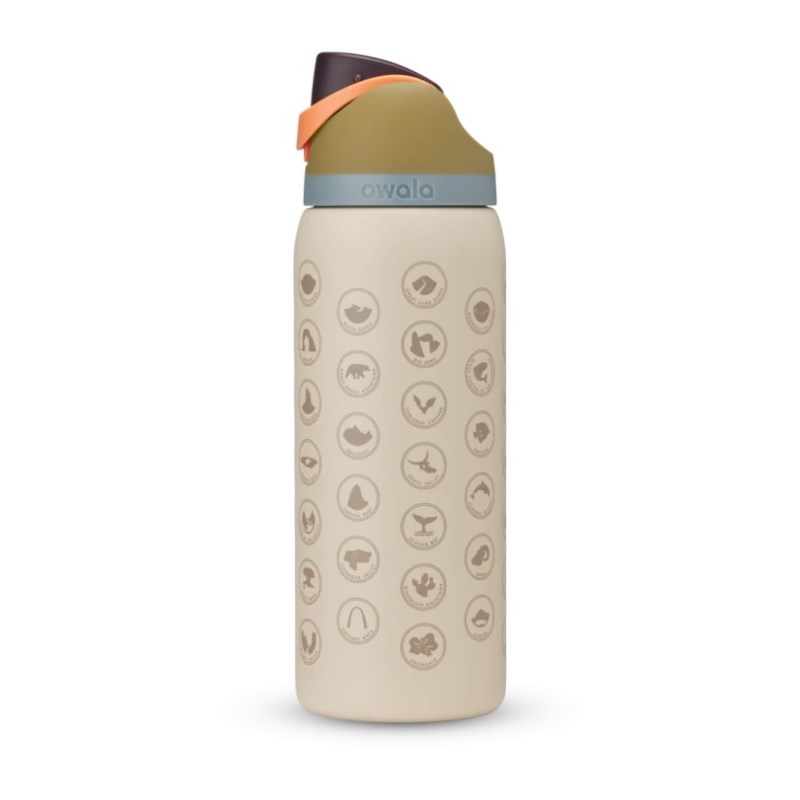 Owala 32oz FreeSip® Great American Road Trip Stainless Steel Wasserflasche Beige | QZH2247KP